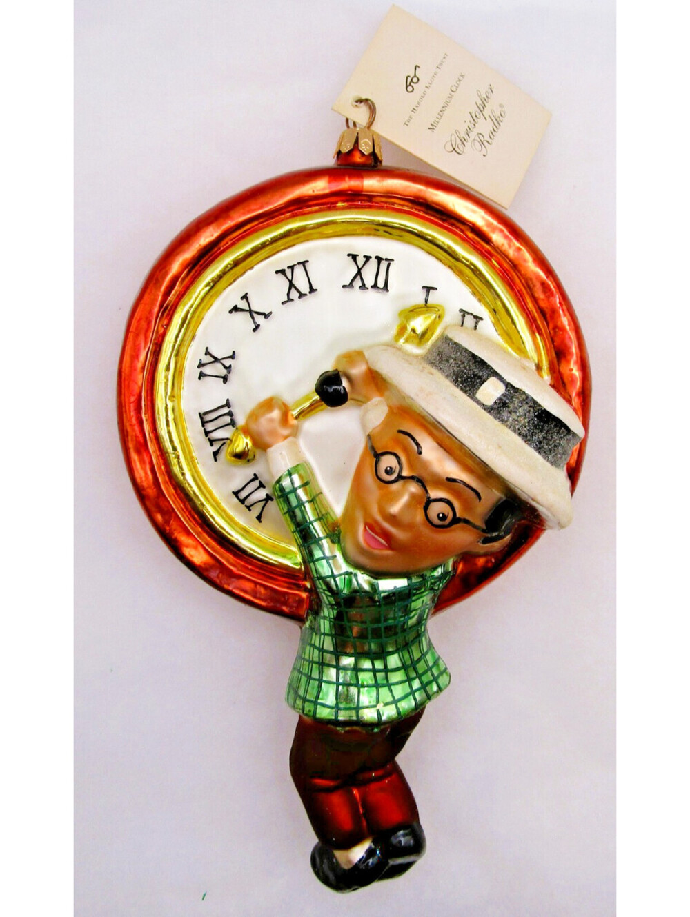 Christopher Radko The Harold Lloyd Trust Millennium Clock Ornament w/ Tag & Box